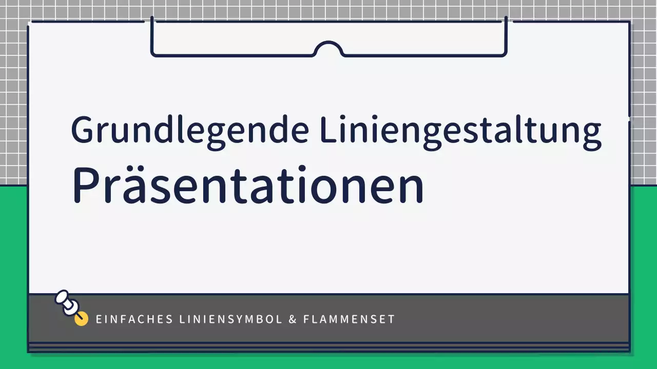 Präsentation zur Gestaltung von niedlichen, einfachen Symbolen in Grün und Gelb