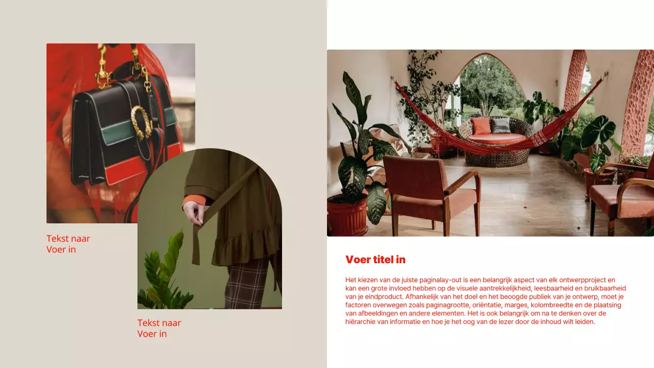 Bedrijfsadvertentie in moderne stijl in rood en chartreuse