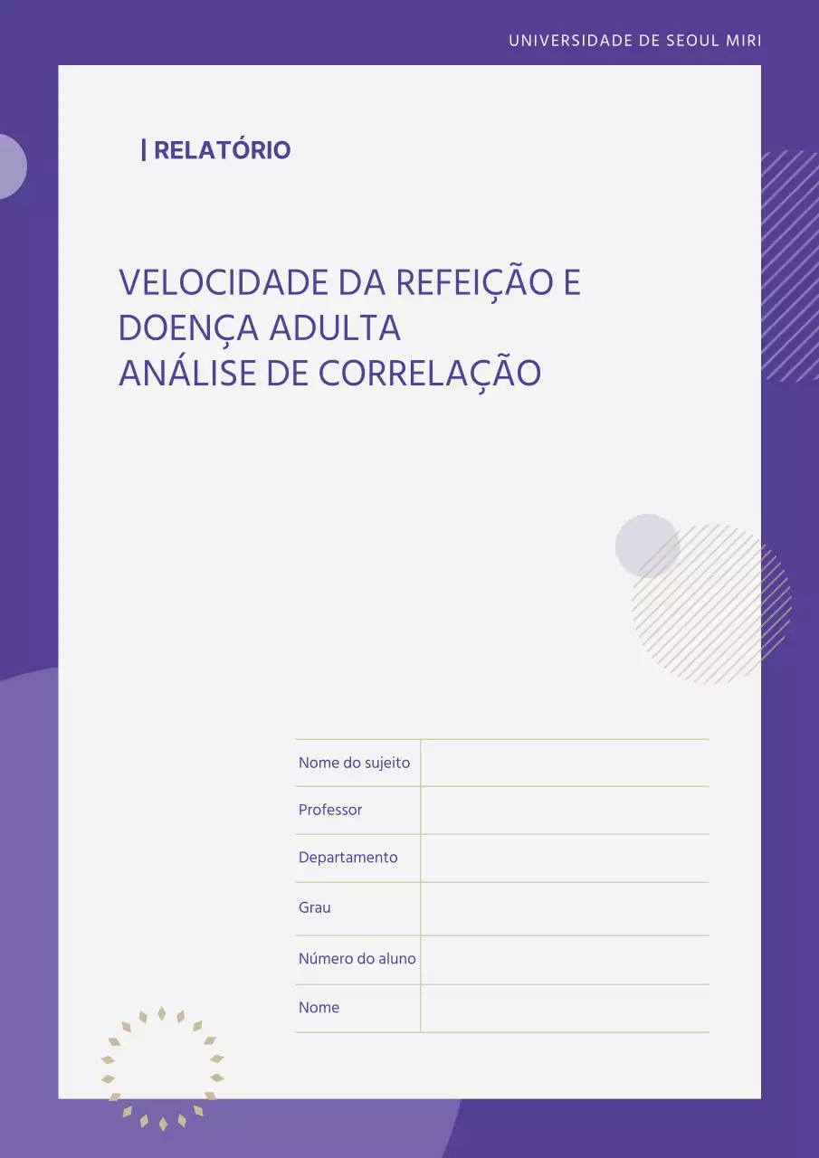 Capa de relatório roxa simples