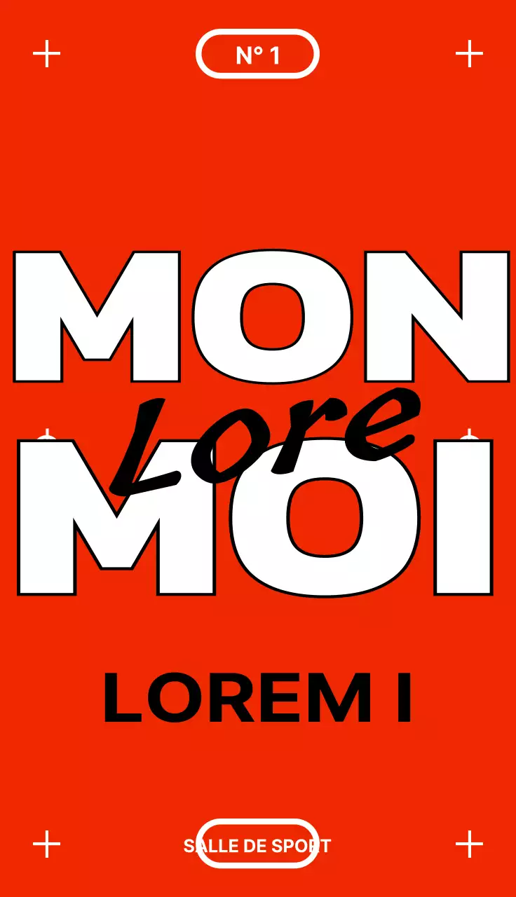 Design conceptuel de la hanche avec la promotion de la salle de sport en rouge et noir et l'information ouverte.