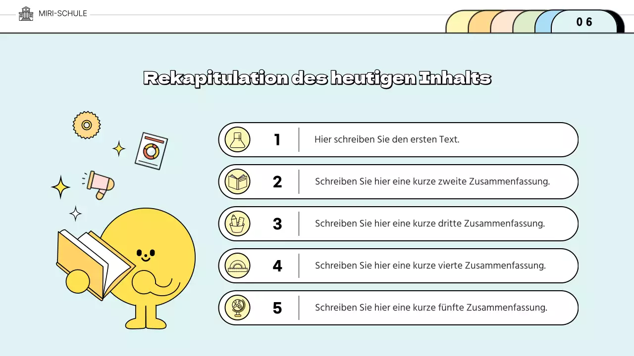 Niedliche Mappen in PastellfarbenVermittlung des Konzepts der Schulbildung