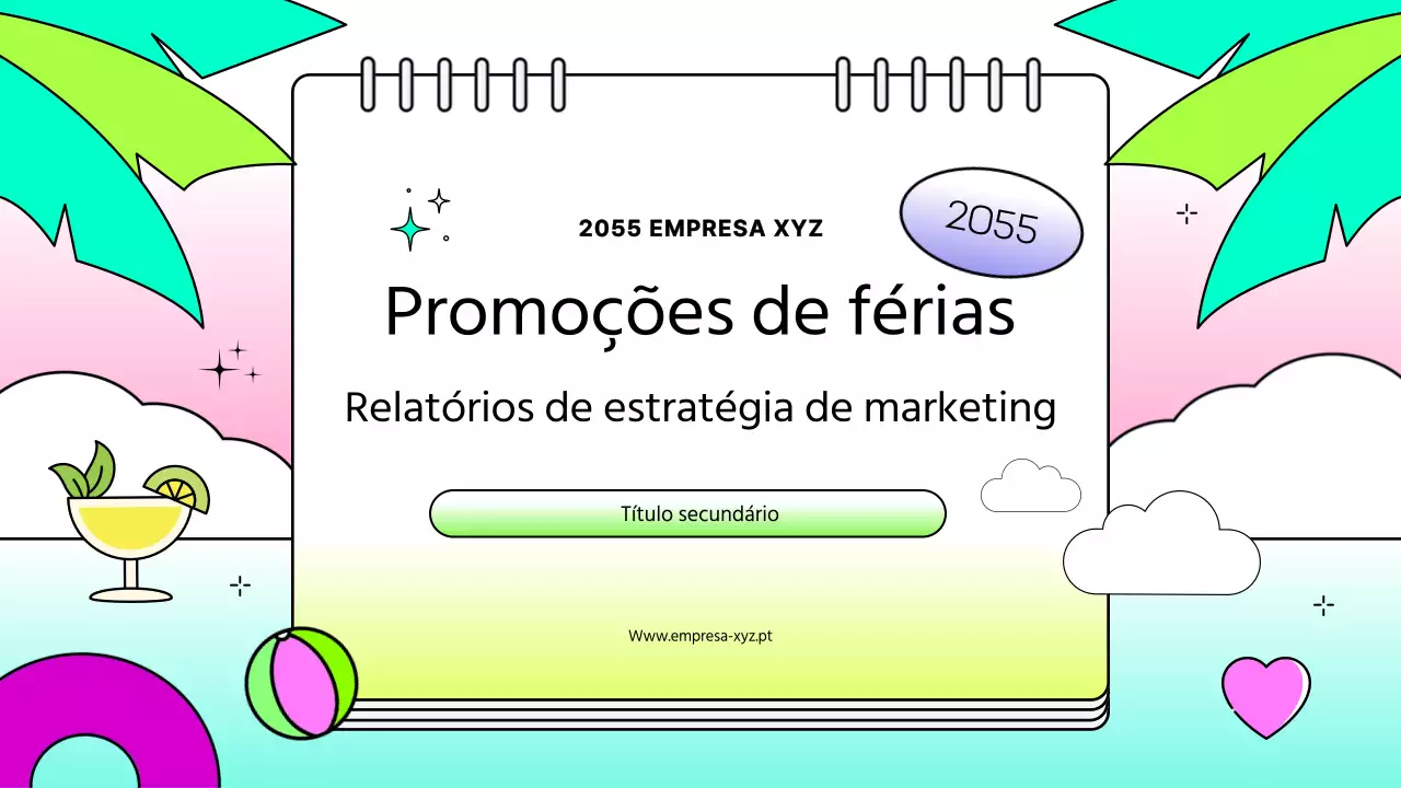 Relatório de estratégia com um conceito de diário de férias