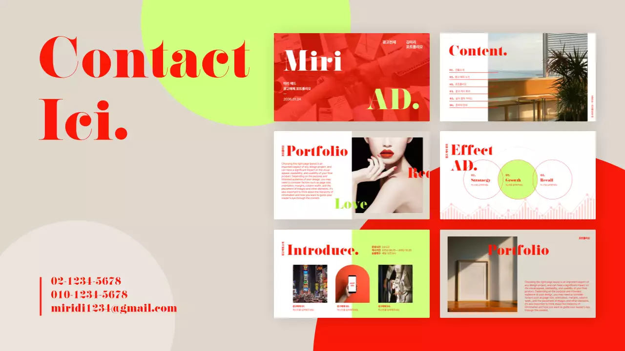 Annonce commerciale de style moderne en rouge et chartreuse