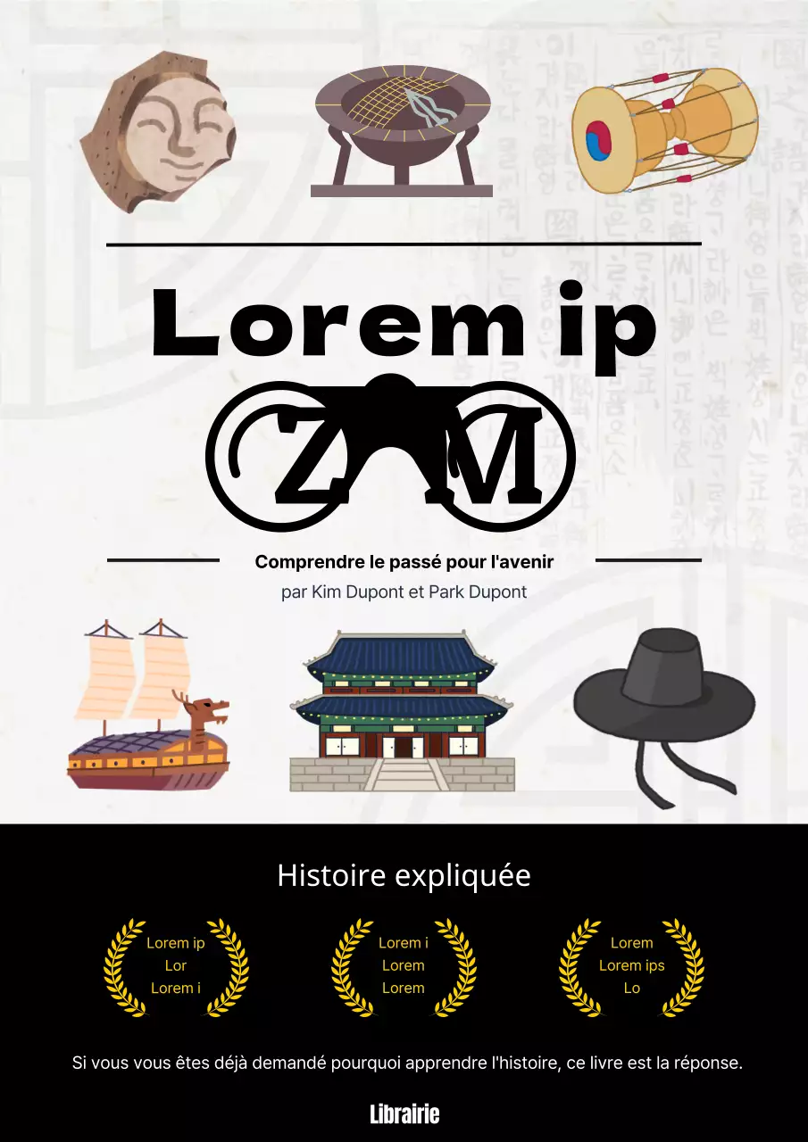 L'histoire de la Corée avec un télescope en noir et blanc