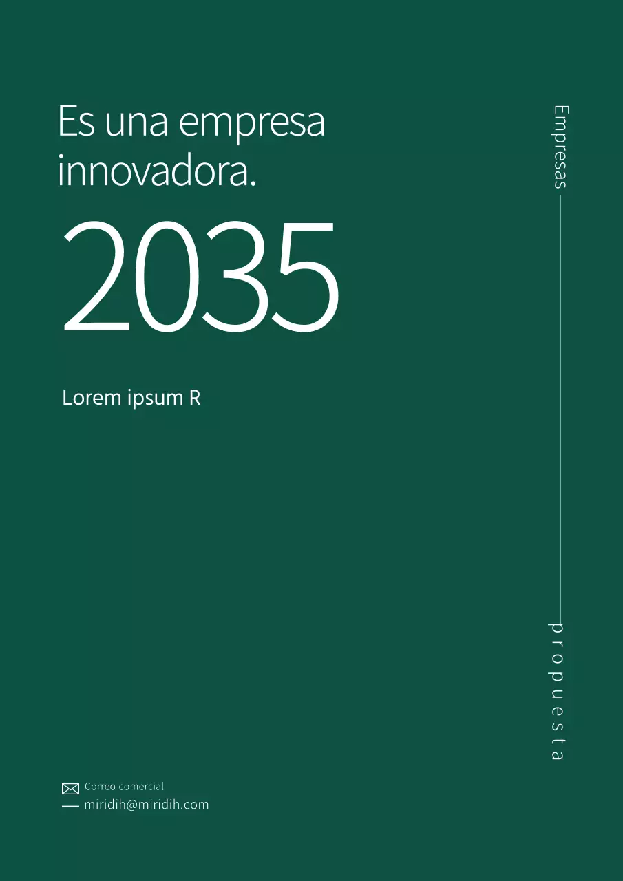 Propuesta de negocio sencilla y limpia en verde oscuro