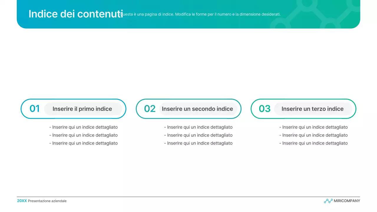 Semplice presentazione aziendale a gradiente in azzurro e verde