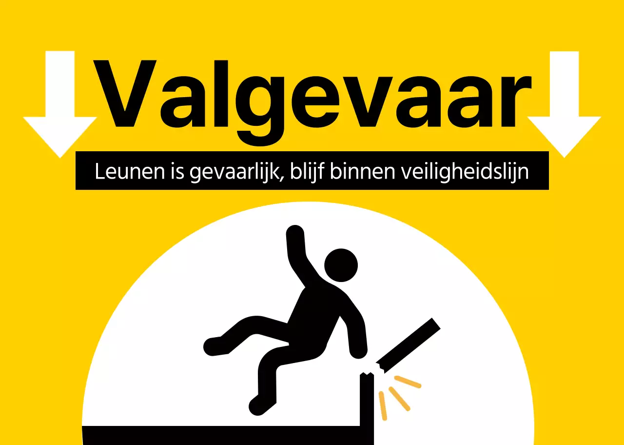 Een opvallende waarschuwing met een rood en zwart menselijk pictogram