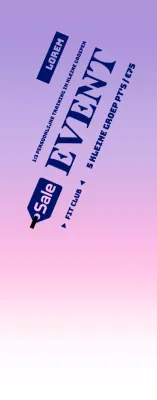 Promoot sportschool groepsevenementen met een achtergrond met kleurverloop