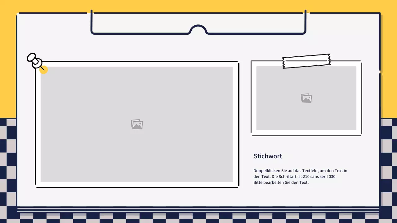 Präsentation zur Gestaltung von niedlichen, einfachen Symbolen in Grün und Gelb