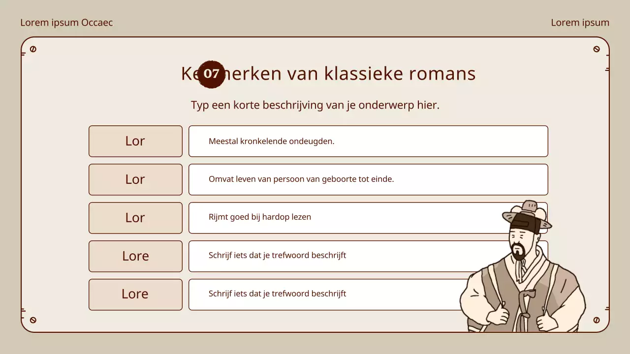 Honggil munt taallessen in beige en bruin