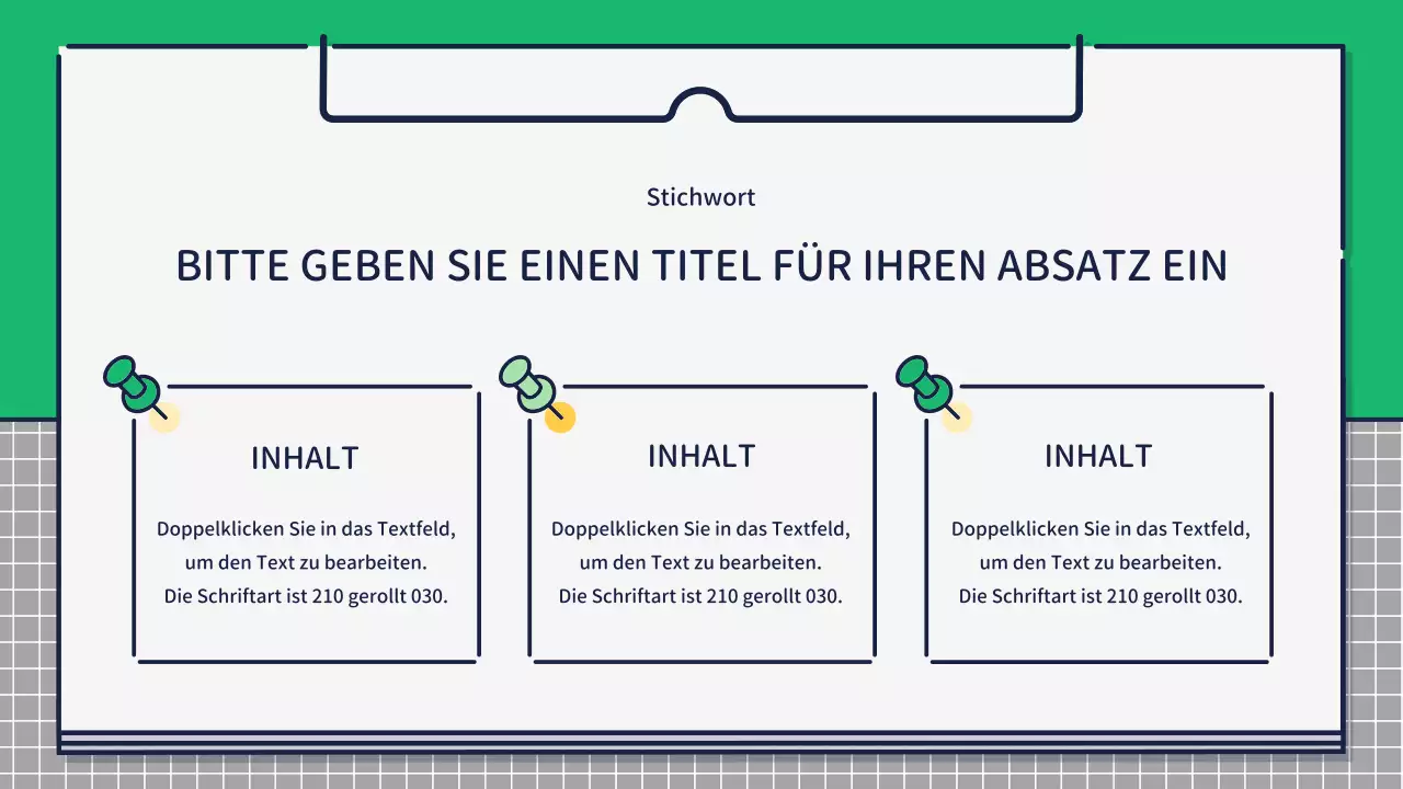 Präsentation zur Gestaltung von niedlichen, einfachen Symbolen in Grün und Gelb