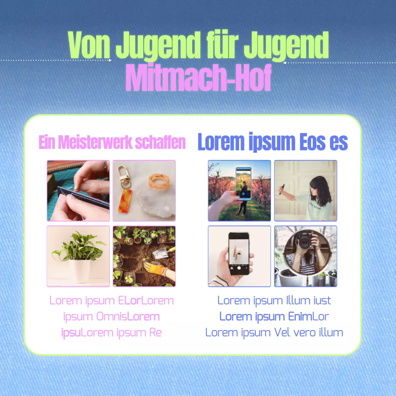 Bewerben Sie Ihr Festival mit einem farbenfrohen und lustigen Konzept