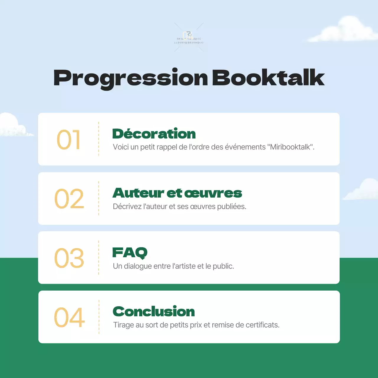 Conférence de presse à l'occasion du lancement d'un livre conceptuel illustré en beige-vert