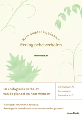Een eenvoudige bladillustratie ecologiegids met een ultramarijn ivoorkleurig thema