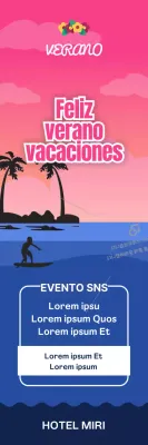 Guía de la estancia junto al mar al atardecer rosa y azul