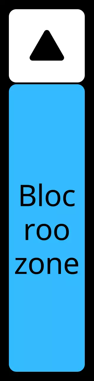 Un guide de zone simple avec un texte de localisation vert bleu violet et une géométrie triangulaire carrée.