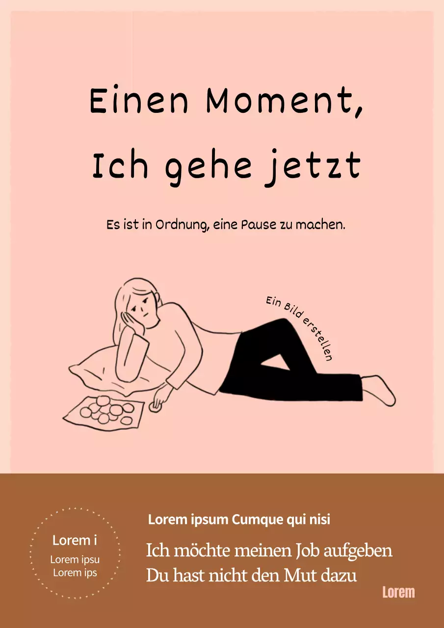 Rosa Thema Burnout Frau illustriert Essay