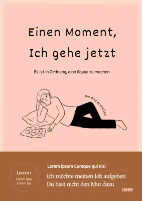 Rosa Thema Burnout Frau illustriert Essay