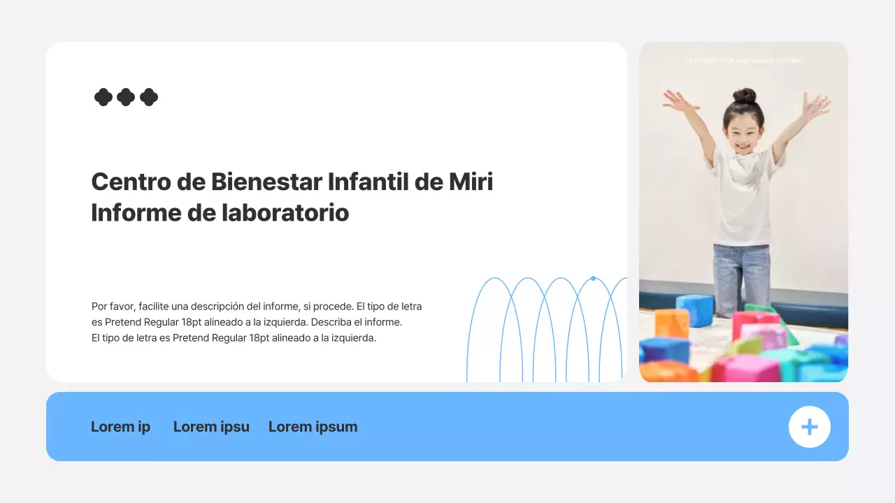 Informe de laboratorio con marcos azul y naranja
