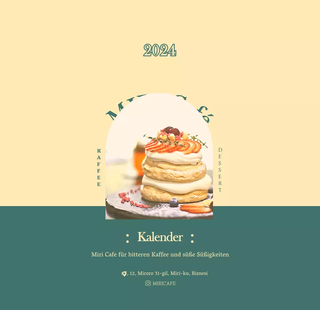 Cafe-Kalender mit Empfehlungen für das Getränk des Monats