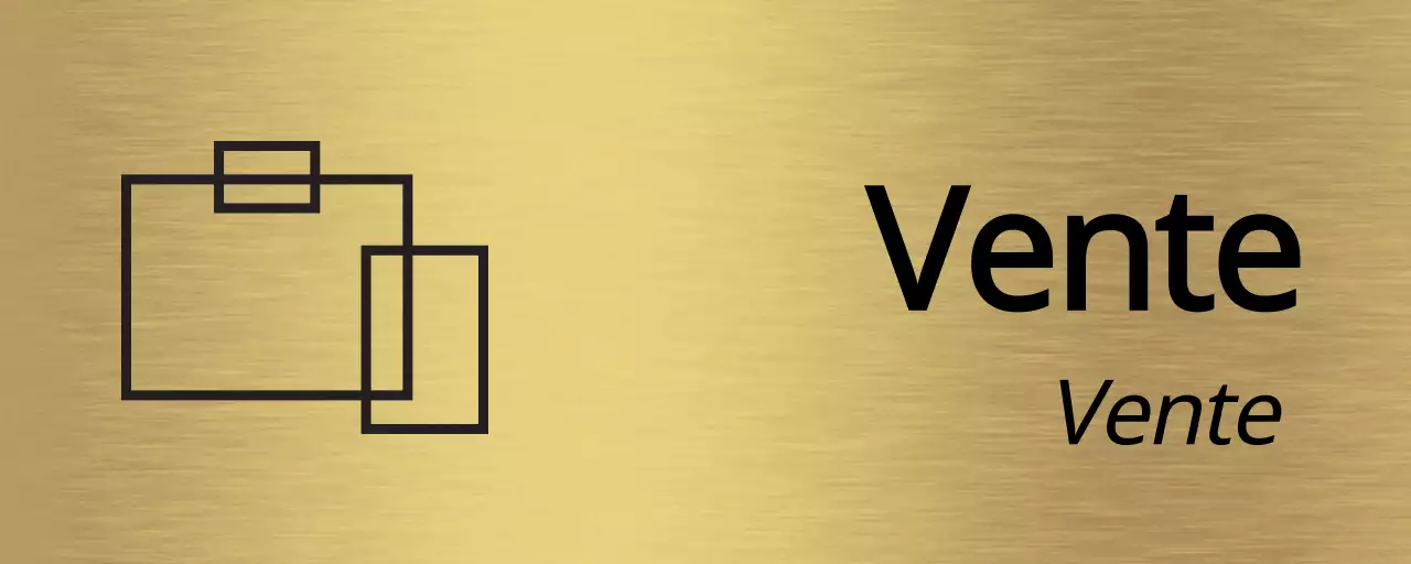 Signalisation en noir avec le nom du département de votre entreprise et une simple illustration d'icône