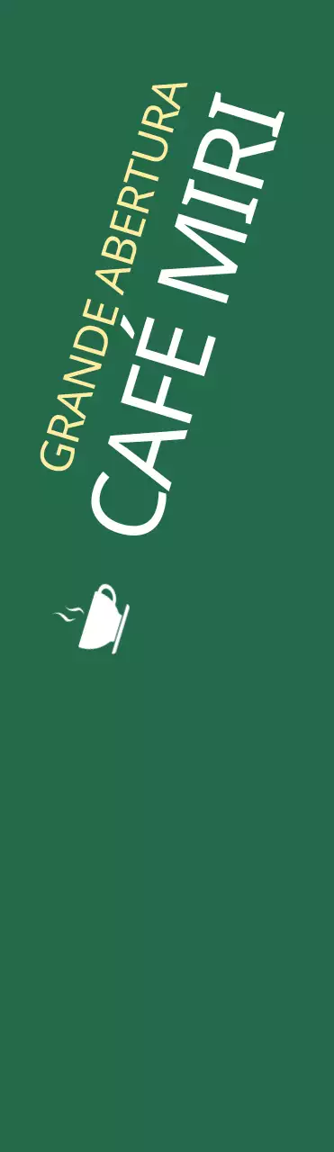 Grande abertura de um café sobre um fundo verde