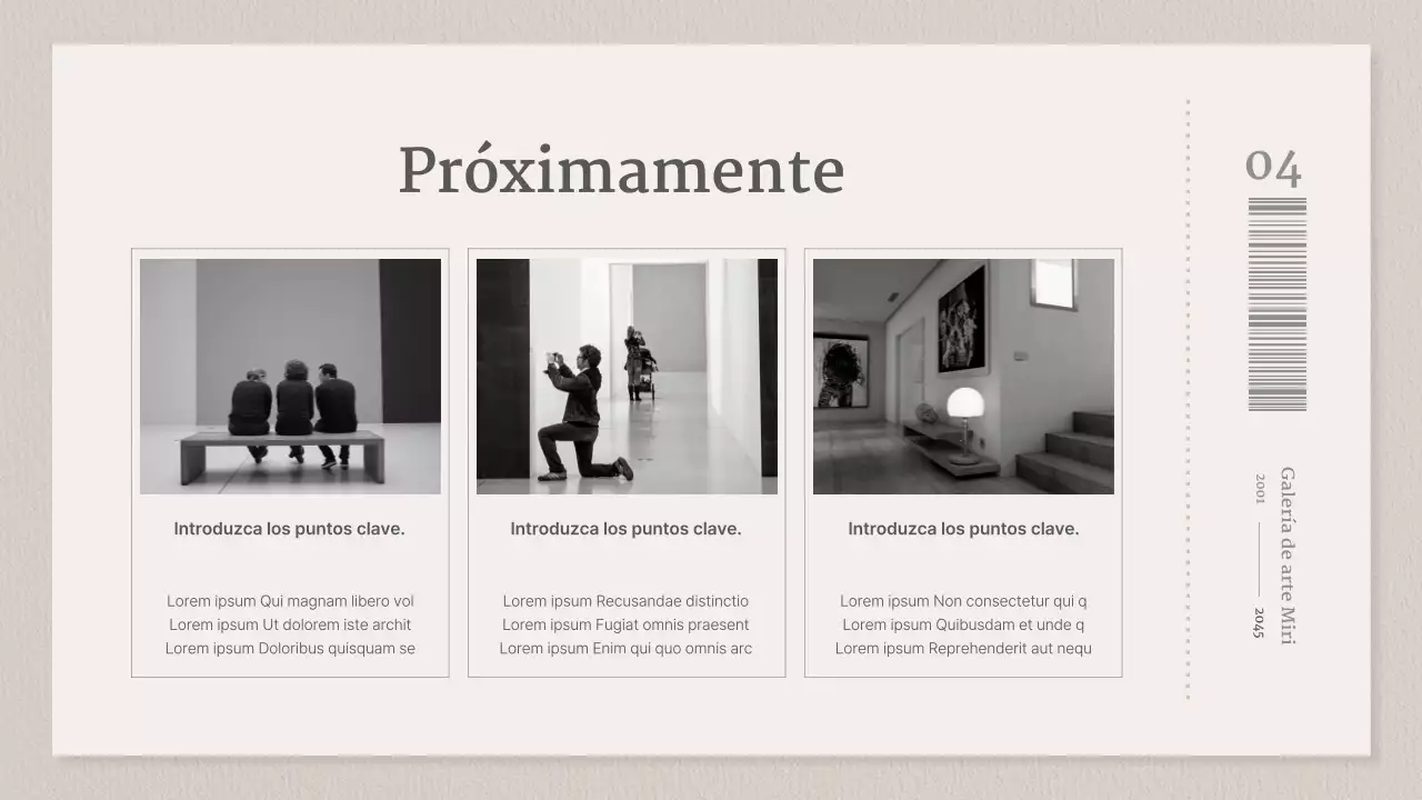 Una galería de conceptos de entradas en beige y gris