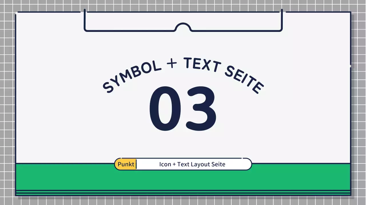Präsentation zur Gestaltung von niedlichen, einfachen Symbolen in Grün und Gelb