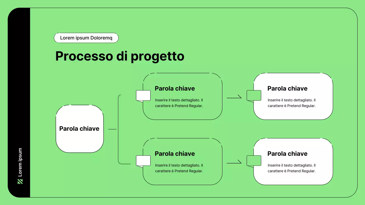 Illustrazione aziendale con linee semplici in verde
