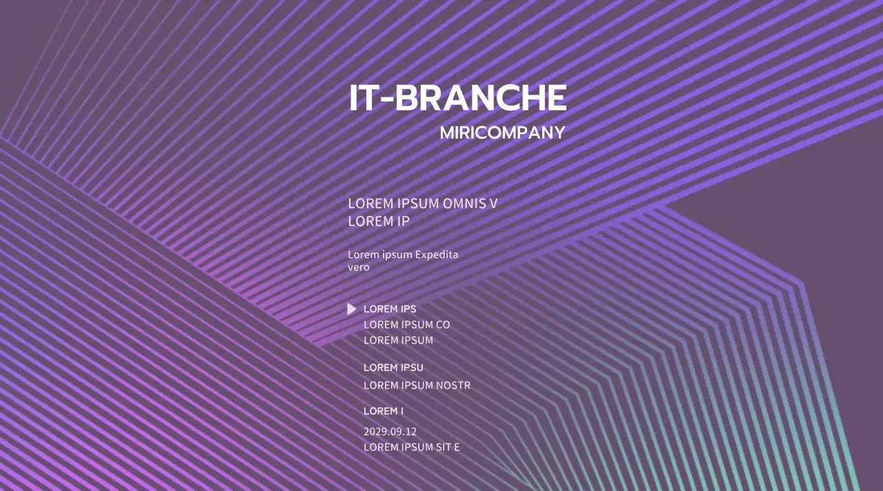 Geschäftsseminar mit lila und schwarzem Grafikverlauf