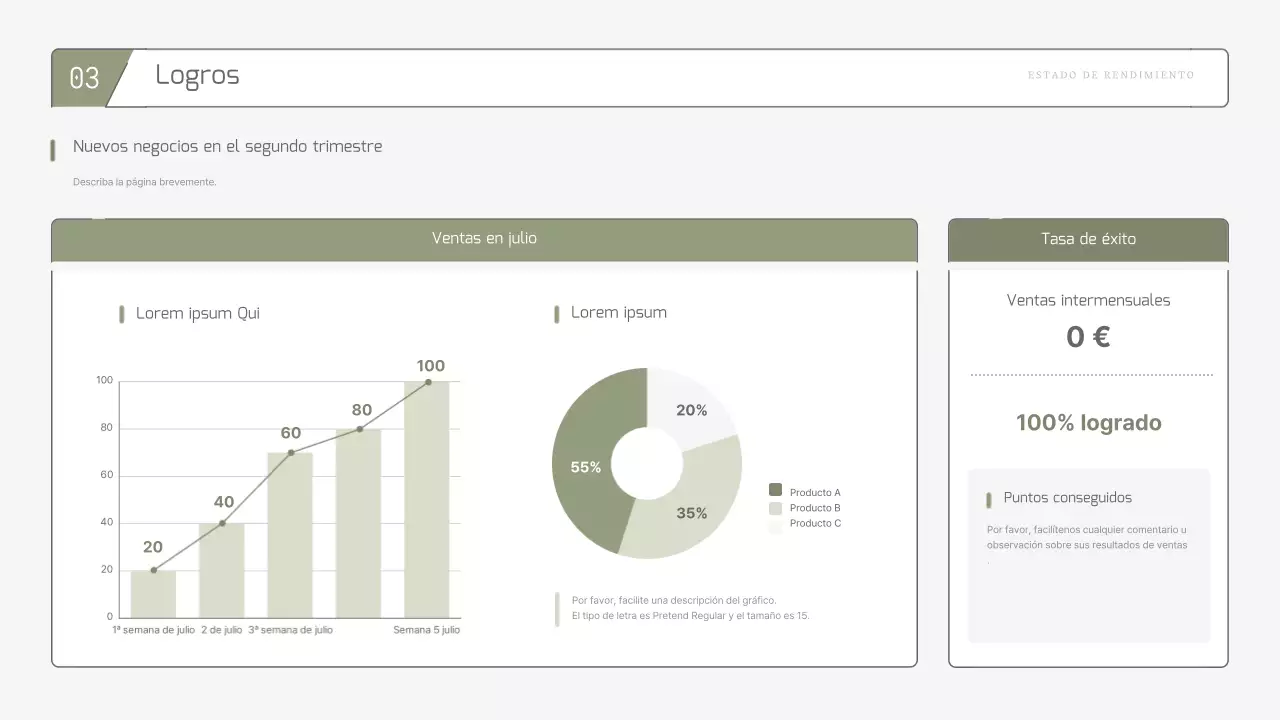 Informe semanal sencillo y ampliable en tonos caqui pastel