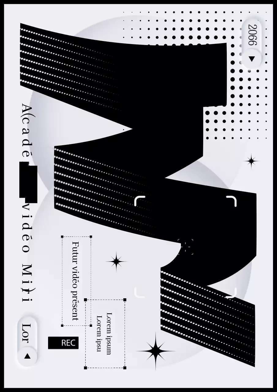 Concept de film abstrait en noir et blanc promouvant l'académie