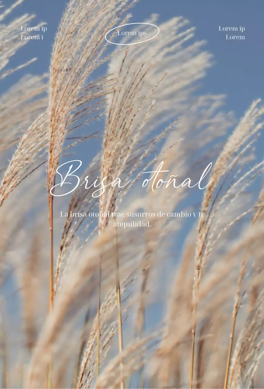 Fotografía de interior con fondo de juncos otoñales en azul claro