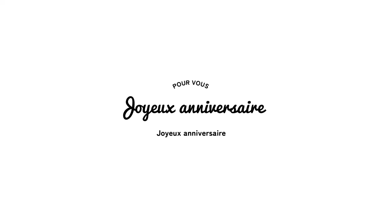 Jeu d'enveloppes de cartes d'anniversaire en cursive arrondie