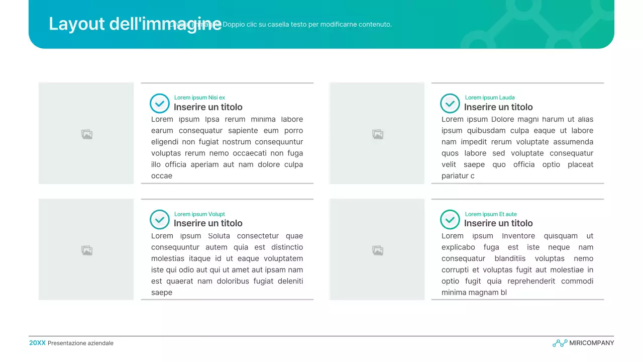 Semplice presentazione aziendale a gradiente in azzurro e verde