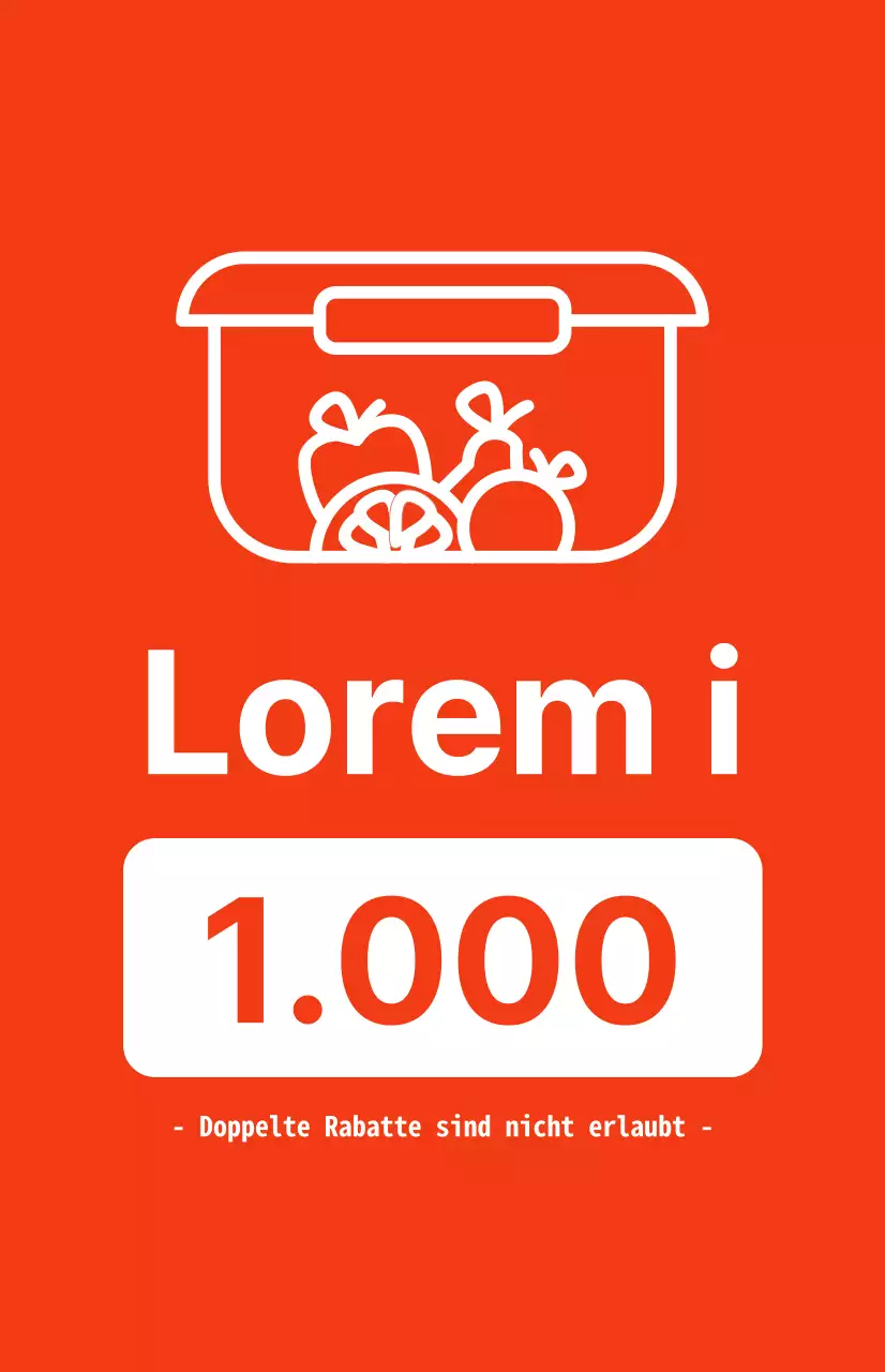 Werbung für Verpackungsrabatte mit kontrastierendem weißen Text auf rotem Hintergrund