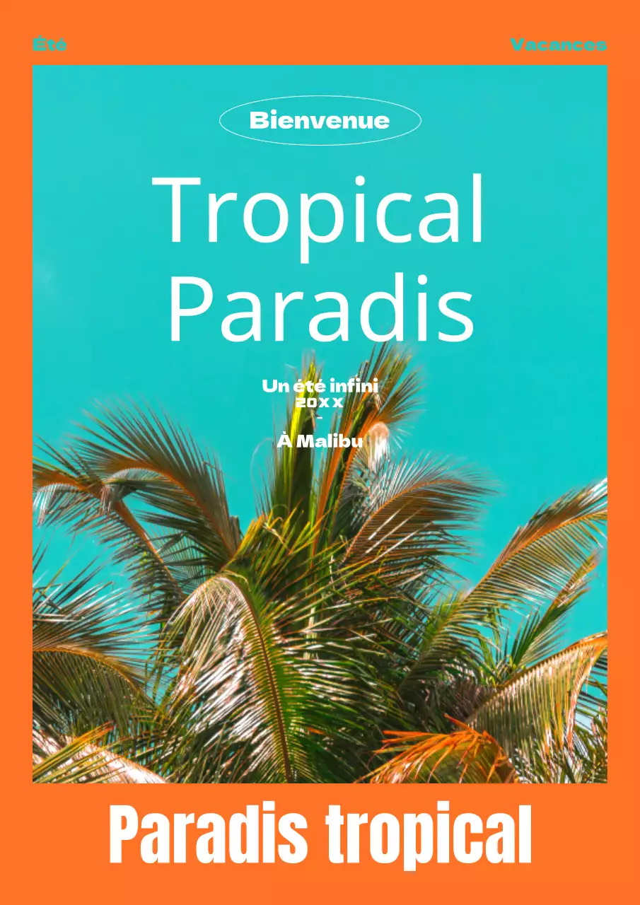 Palmier tropical Tropical, un palmier inspiré des vacances en orange sarcelle