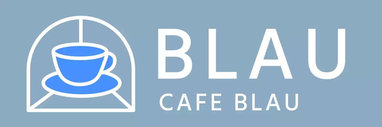 Cafe gestreifte Schürze Design mit blauen Kaffeetasse Illustration