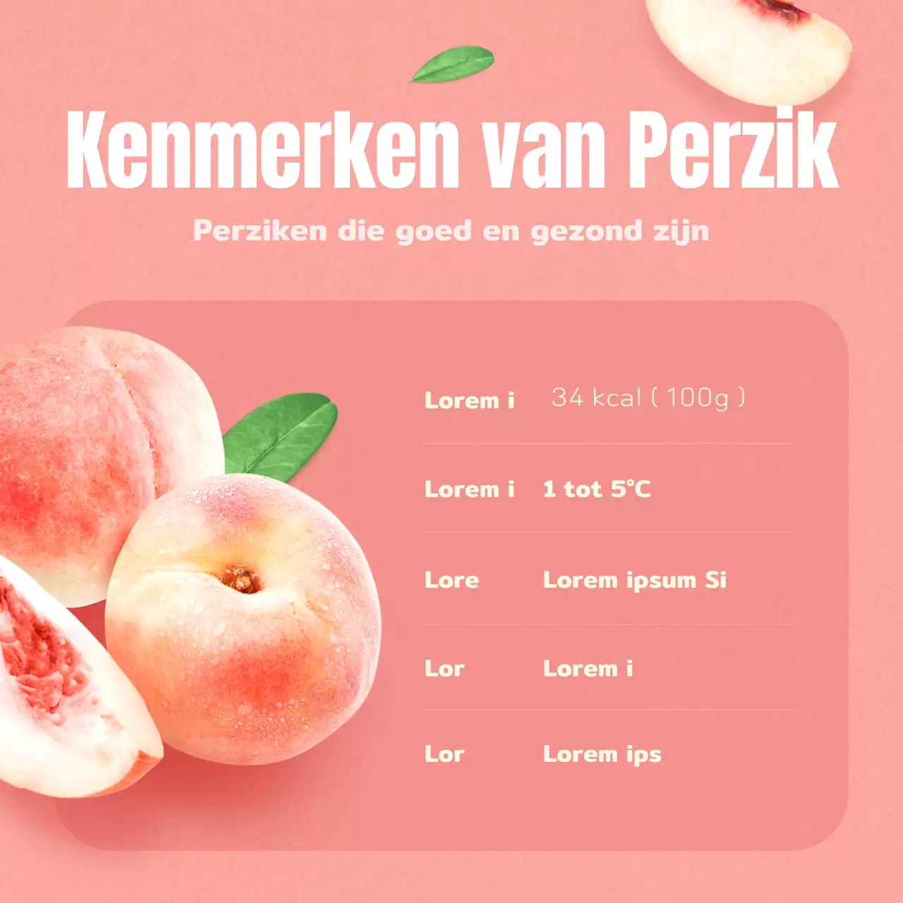Hoe je mooi fruit in roze en beige perziken bewaart
