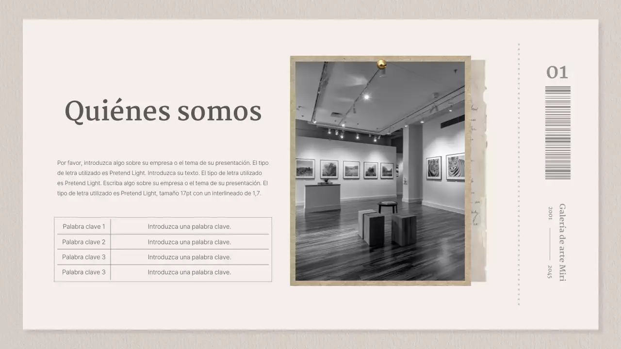 Una galería de conceptos de entradas en beige y gris