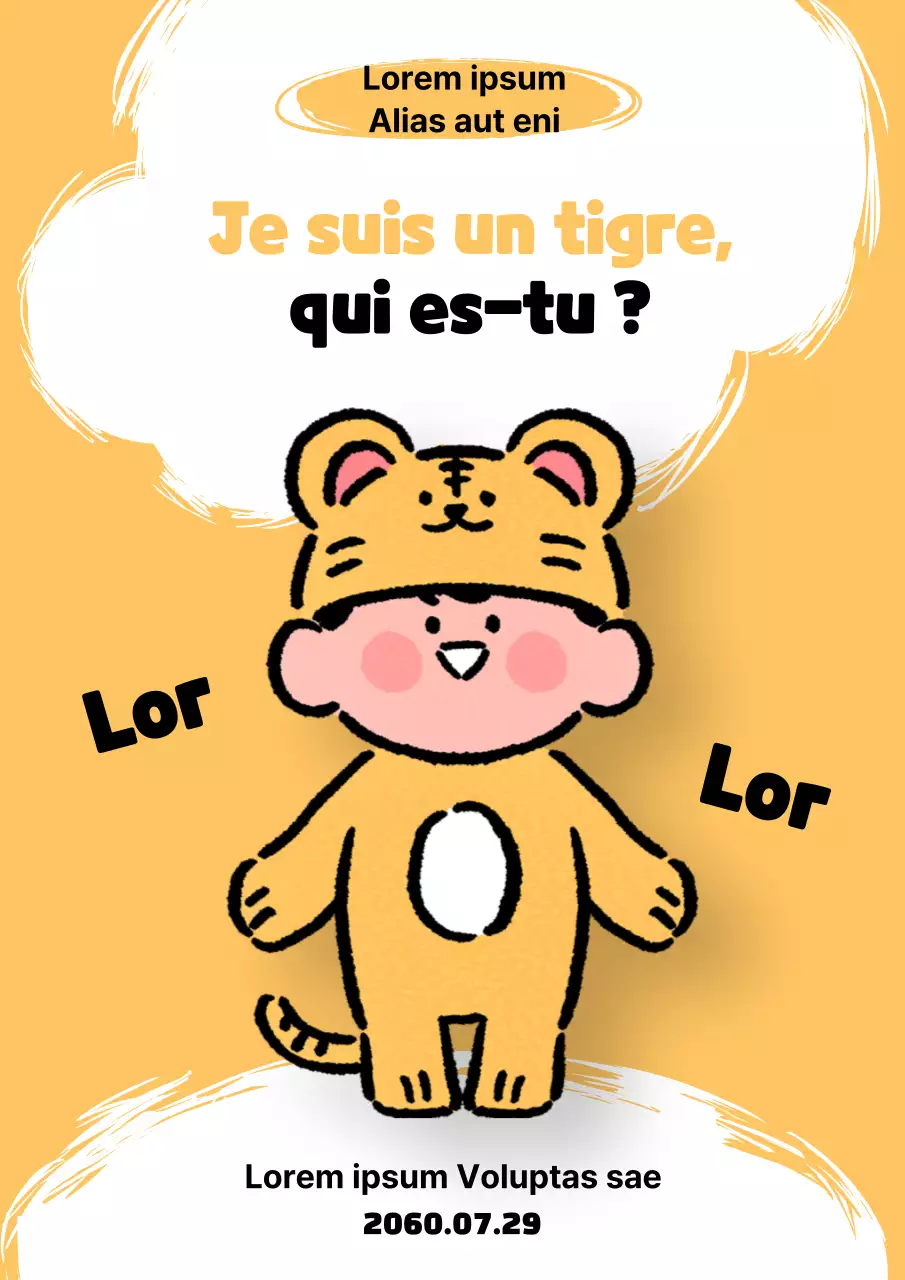 Promouvoir la Journée internationale du tigre avec un mignon petit tigre jaune