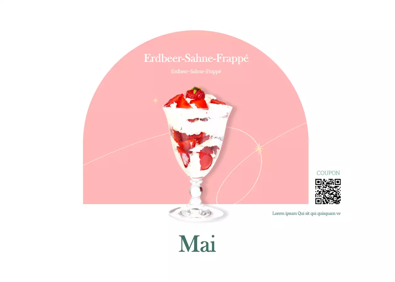 Cafe-Kalender mit Empfehlungen für das Getränk des Monats