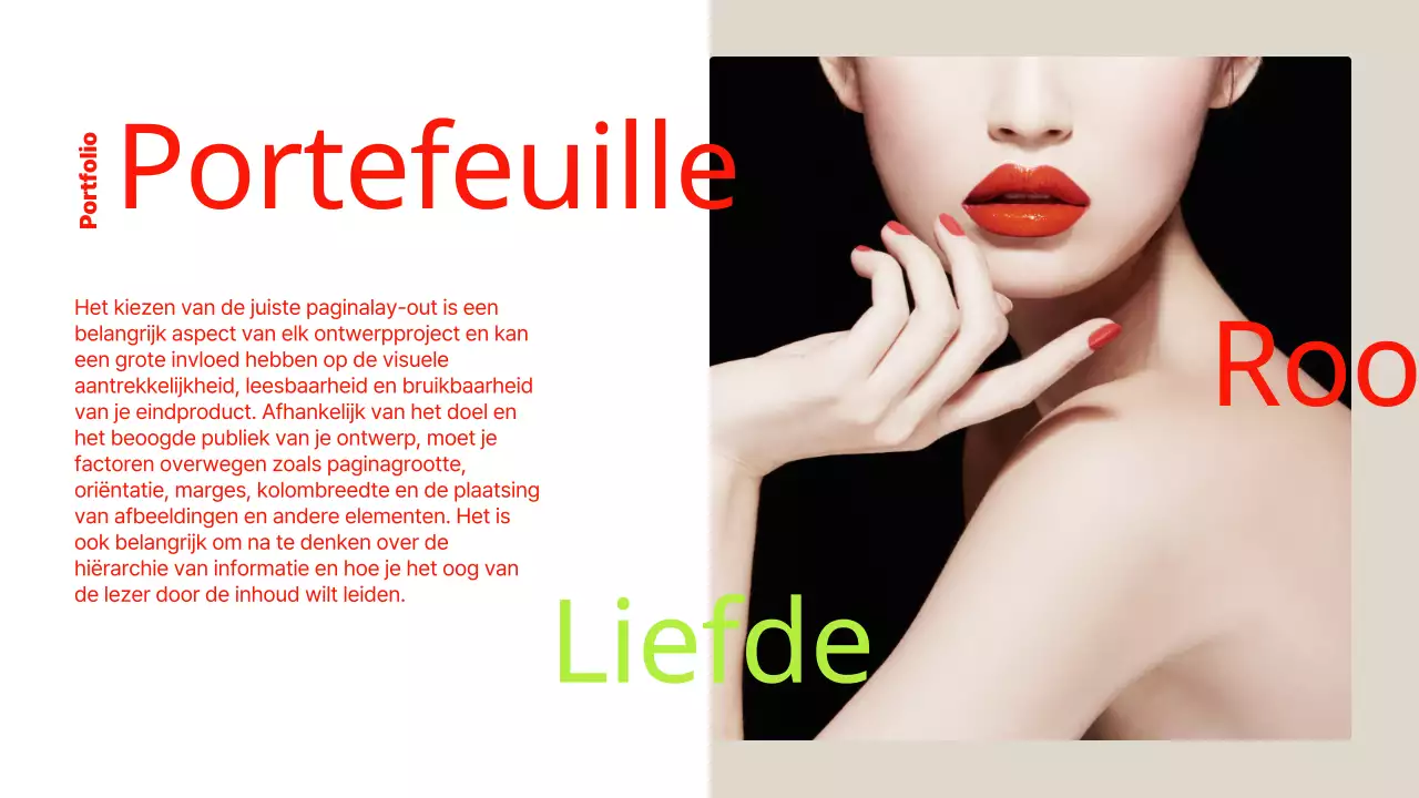 Bedrijfsadvertentie in moderne stijl in rood en chartreuse