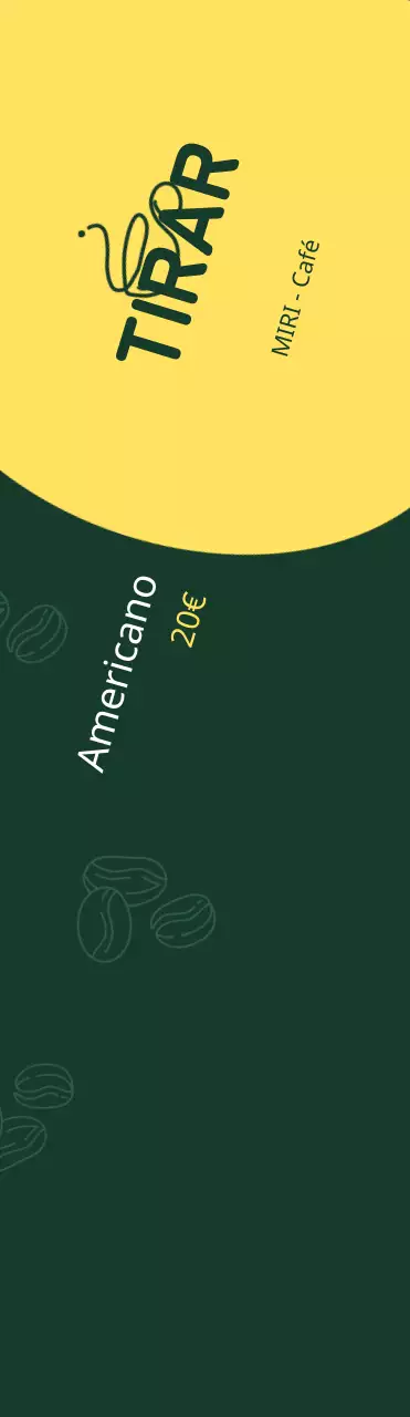Verde e amarelo simples para promover um café takeaway