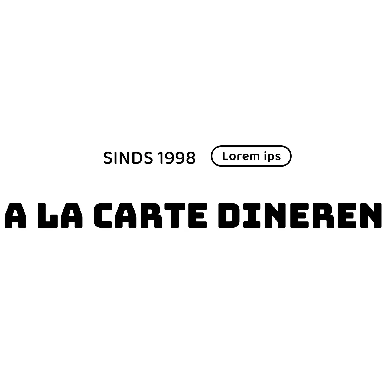 Eenvoudig restaurantlogo in wit en zwart