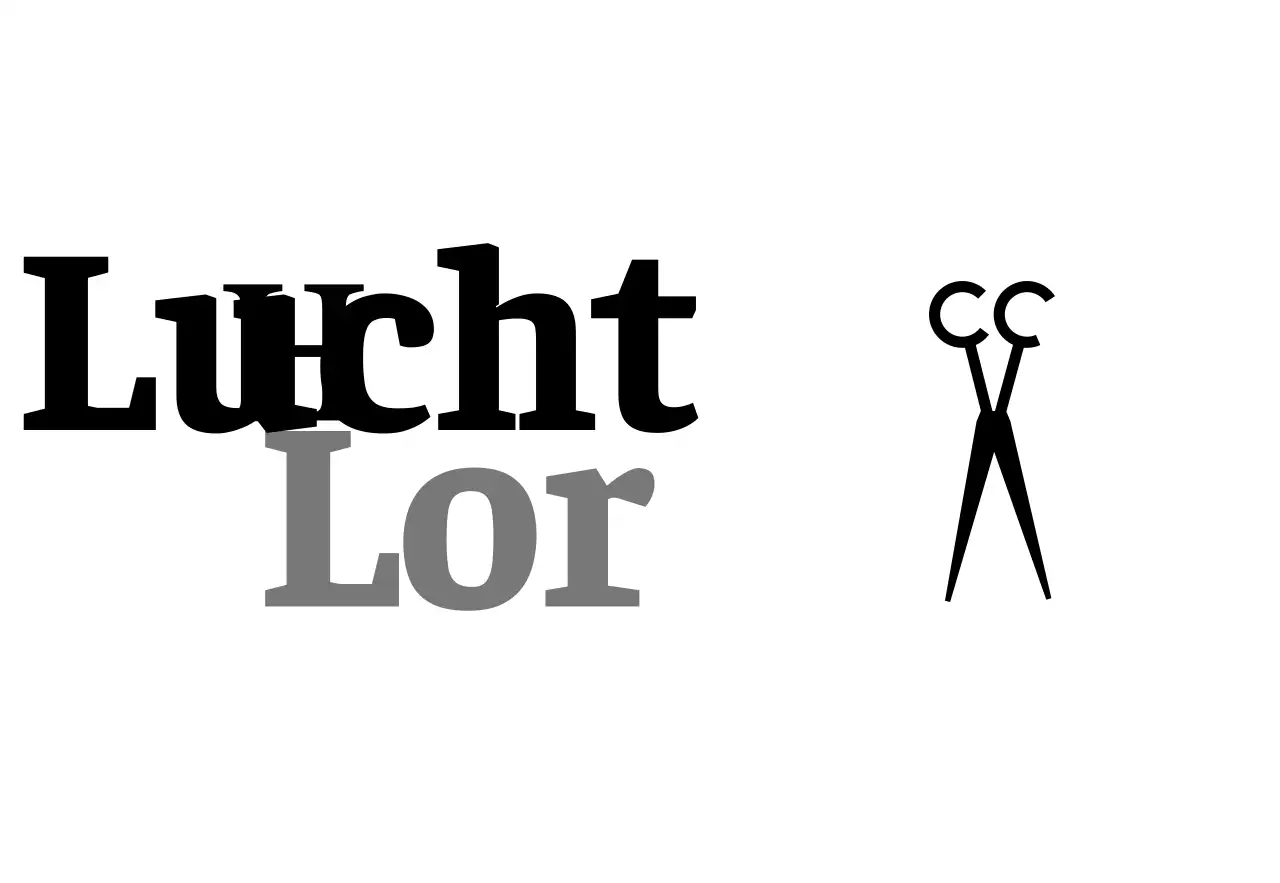 Een klassiek ogend uithangbord met witte en zwarte knip-en-krul kapsalontekst en een illustratie van een schaar.