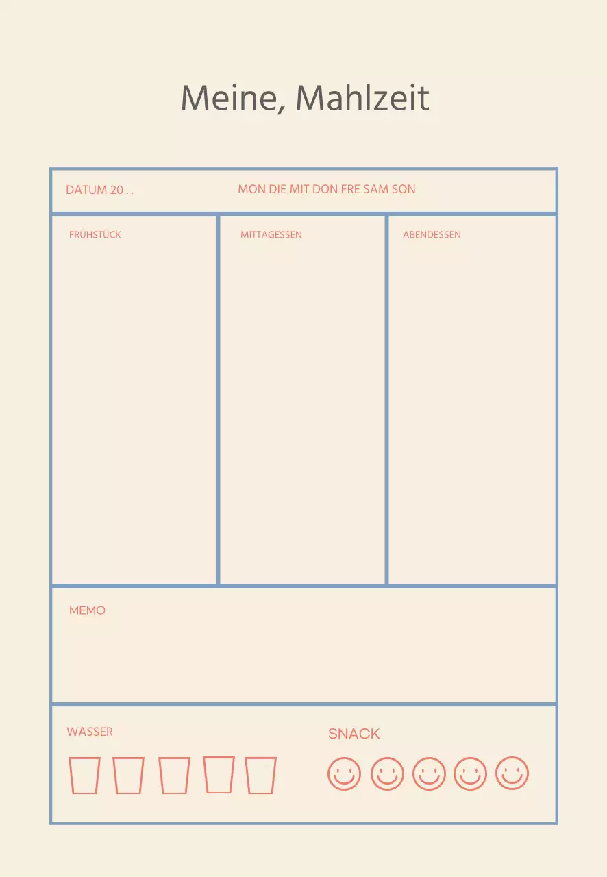 Beige blaue Linien einfacher Tracker