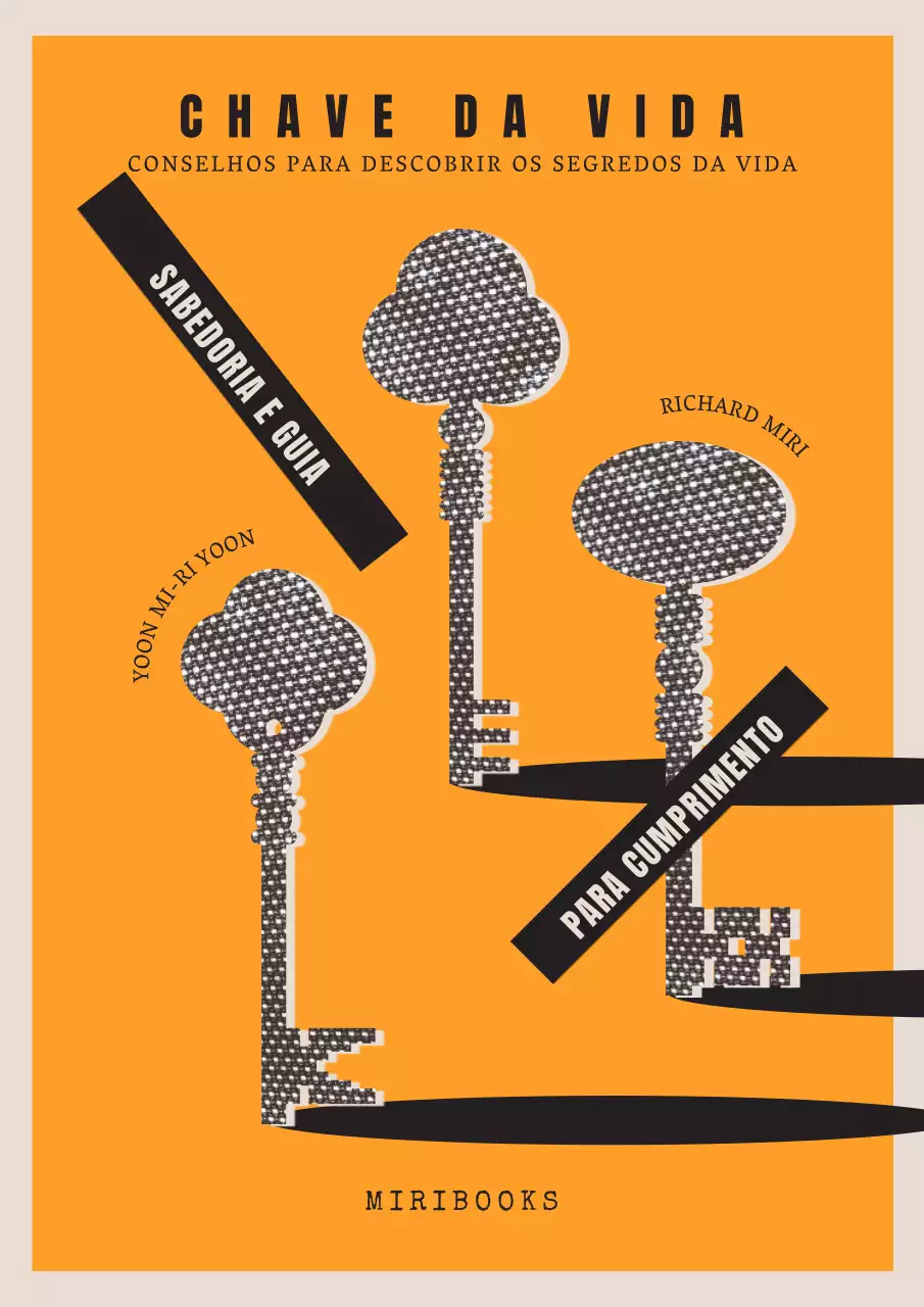 Capa de livro de conselhos de vida pop art em laranja e preto