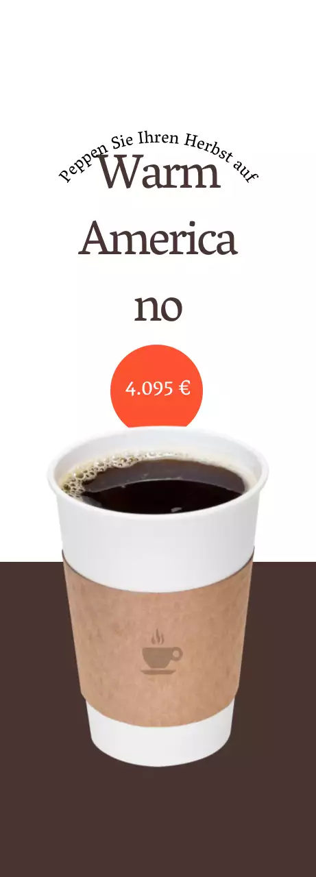Werben Sie für Ihr Café Kaffee in weißem, braunem Kontrast