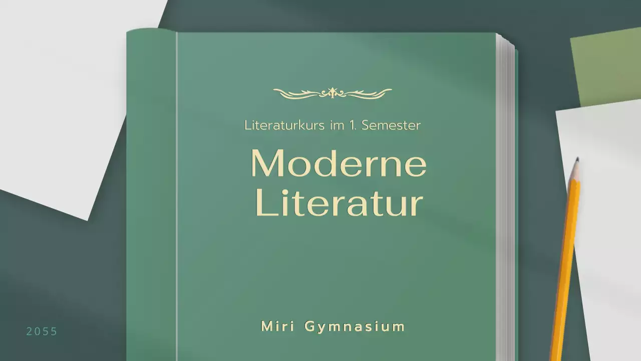 Grüne, beruhigende Atmosphäre Moderner Literaturunterricht